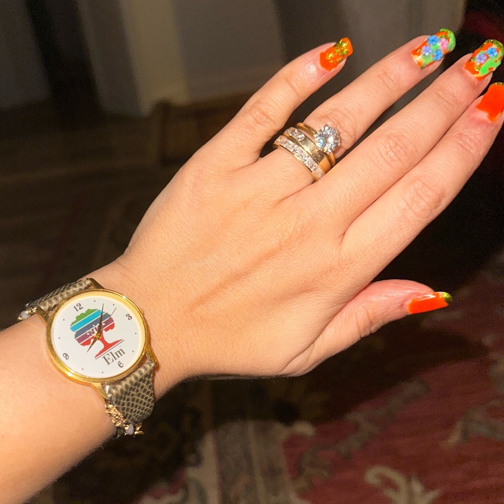 Gold-tone Vintage Logo Watch with Colorful Dial